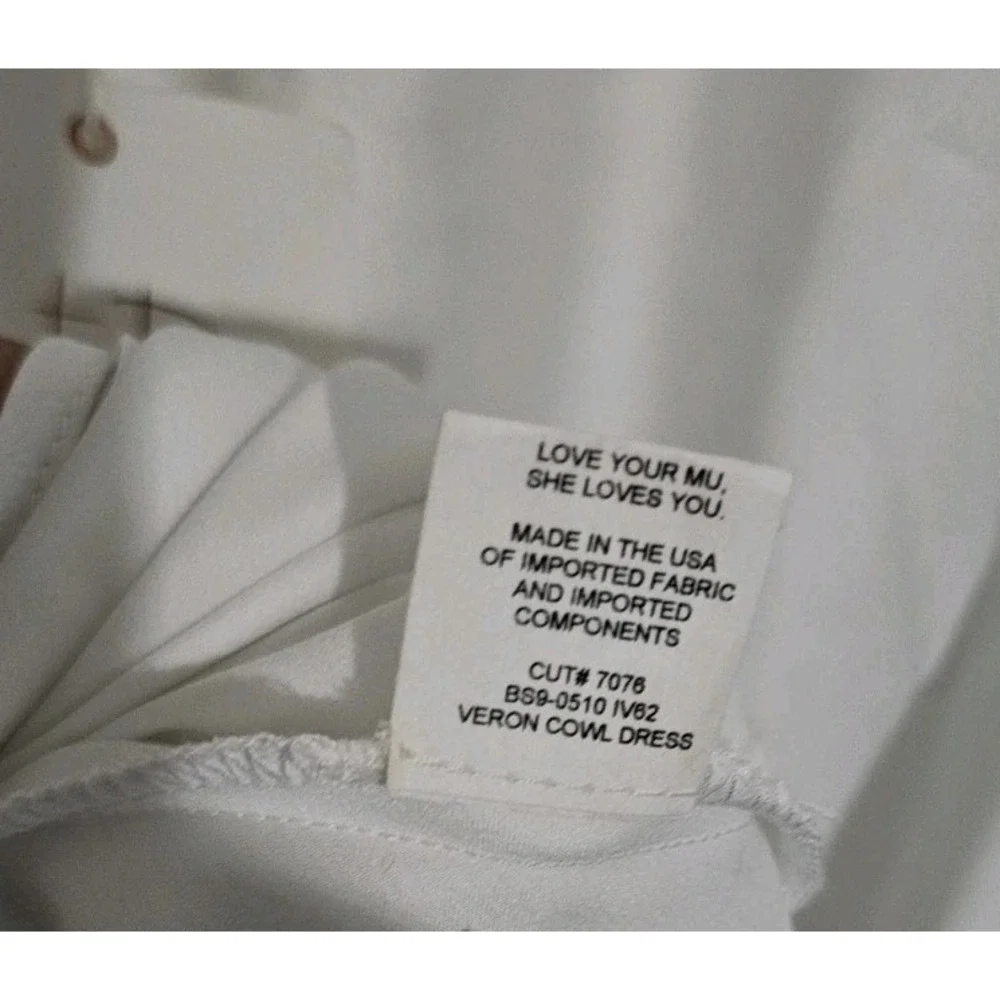 Show Me Your Mumu Verona Cowl Dress‎ Womens Sz XS White Formal Preppy Festive
